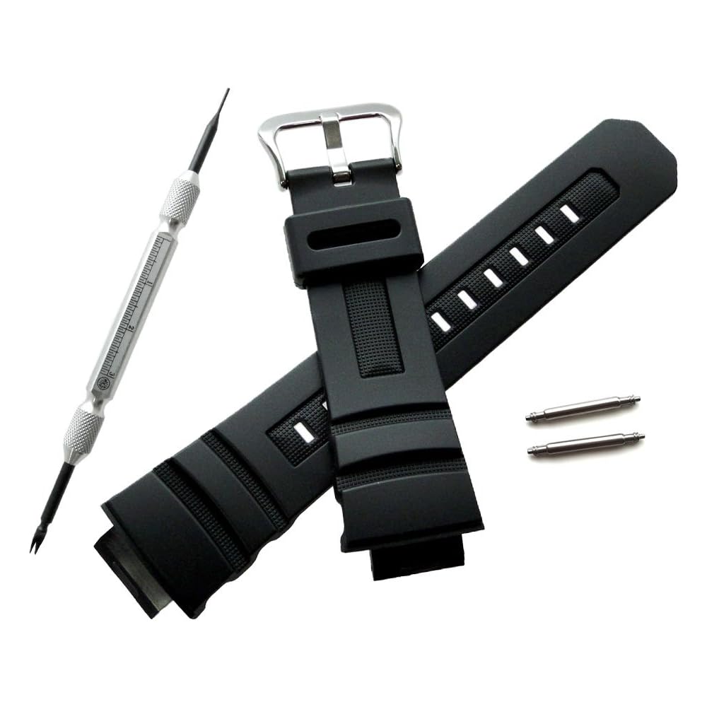 [Casio] Genuine G-Shock Replacement Band 10273059 Compatible with AW-590, AW-591, AWG-100BR, AWG-100, AWG-101, AWG-M100 (Includes 1. Genuine spring ba
