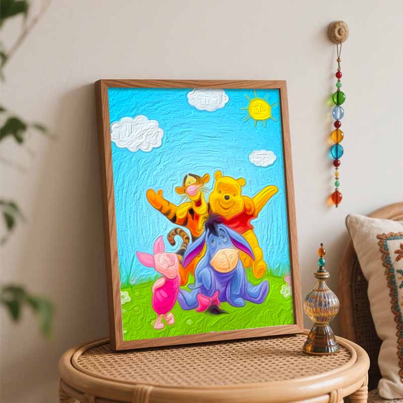 Disney Winnie The Pooh Painting Kit Home Wall Decor Handmade Gift Art Canvas DIY Cartoon Fun Wall Decor Crafting Hobby Art Gift 130