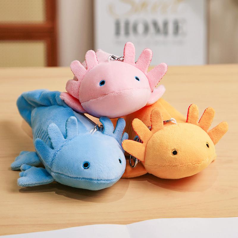 Kawaii Salamander Plüschtiere Schlüsselanhänger Simulation Dinosaurier Ambystoma Puppe Kawaii Mexicanum Axolotl Tierpuppen Geschenk für Kinder