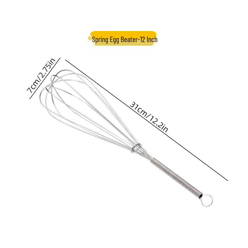 Stainless Steel Manual Egg Beater & Milk Frother Tool