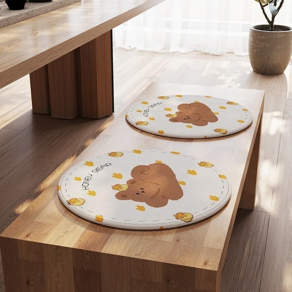 Polyester Ice Silk Seat Cushion Round Shape Dining Chair Cushion New Chair Sitting Pad  Summer Use