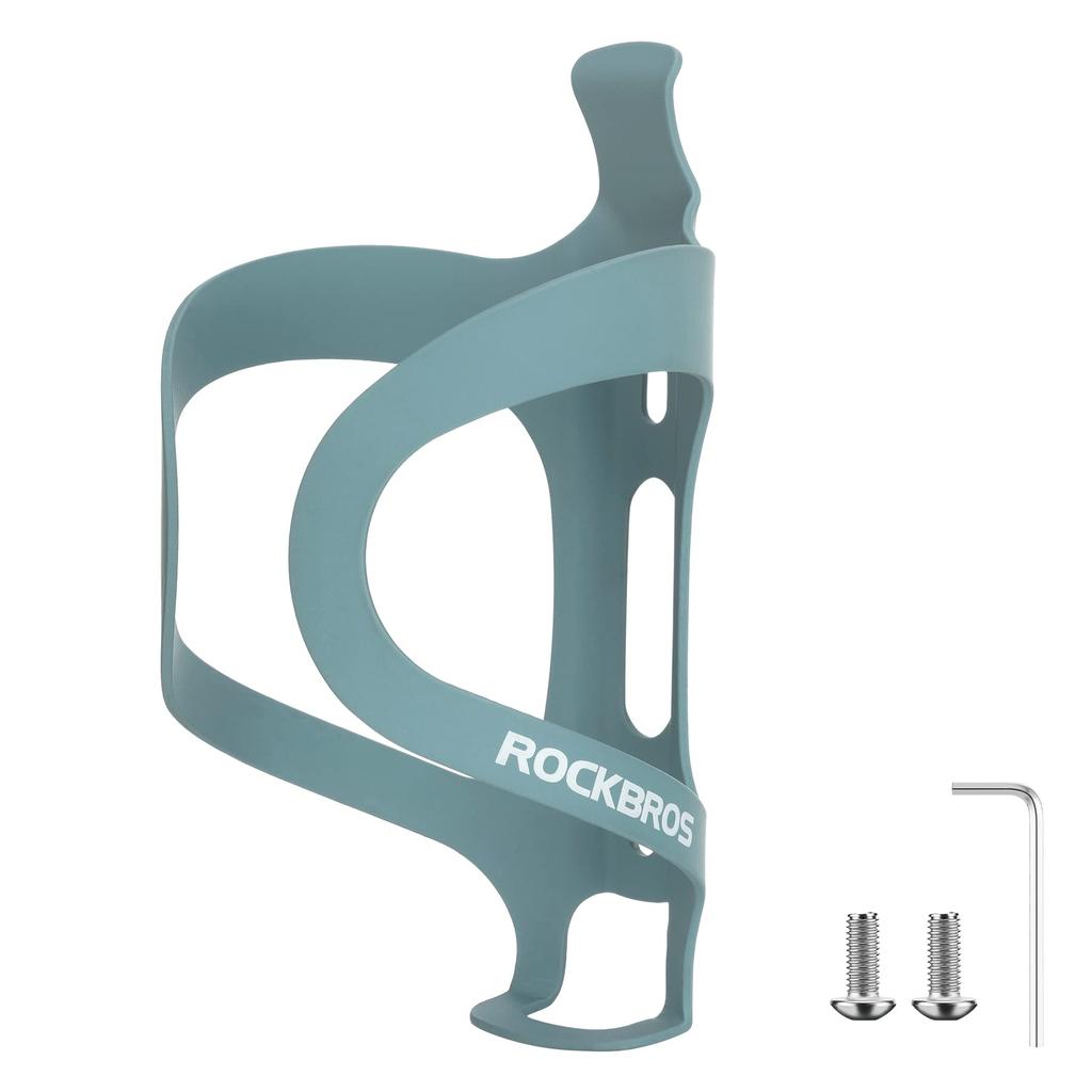 ROCKBROS Sykkelflaske Aluminiumslegering med Gummiert Landeveissykkel Flaske Inkluderer Installasjon Blå Holder/Drikkeholder, Overflate, Holder, Lettvekt,
