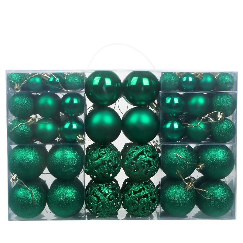 100-Piece Set of 3-6cm Shiny & Matte Pink Christmas Ornaments in PVC Box