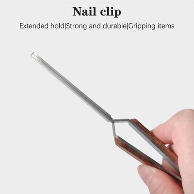 Gelový nástavec Quick Building Tvarovací Pinzeta Cross Nail Clip Nail Art Tool Profesionální manikúrní nástroje Dřevěná rukojeť Spona