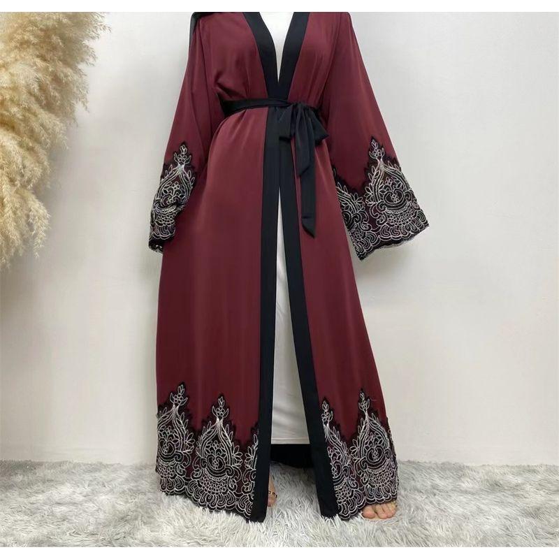 New Arrival Fashion Lace Embroider Robe Cardigan Dress Embroidered Ethnic Style Dress