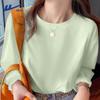 Huili Women's 2025 Summer Light Green Cotton Short-Sleeve T-Shirt