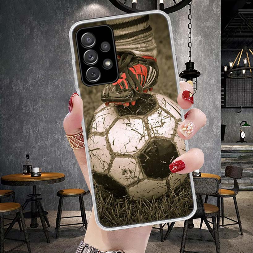 Football Soccer Ball Design Phone Case For Samsung Galaxy A12 A22 A32 A52 A72 A02S A51 A50S A71 A70 A31 A20S Note 20 Ultra S10 A