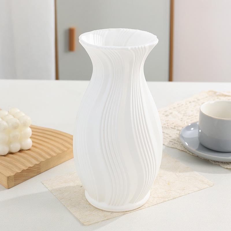Advanced Minimalist Plastic Vase with Flowing Pattern for Home Décor