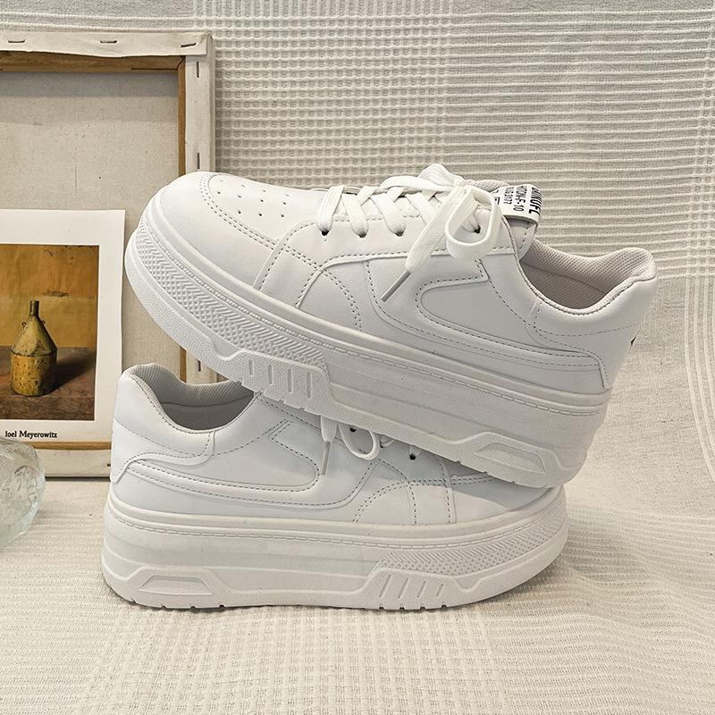 Platform White Shoes Women's New Summer Breathable Women's Shoes Versatile with Skirts Muffin Heightening Board Shoes Women