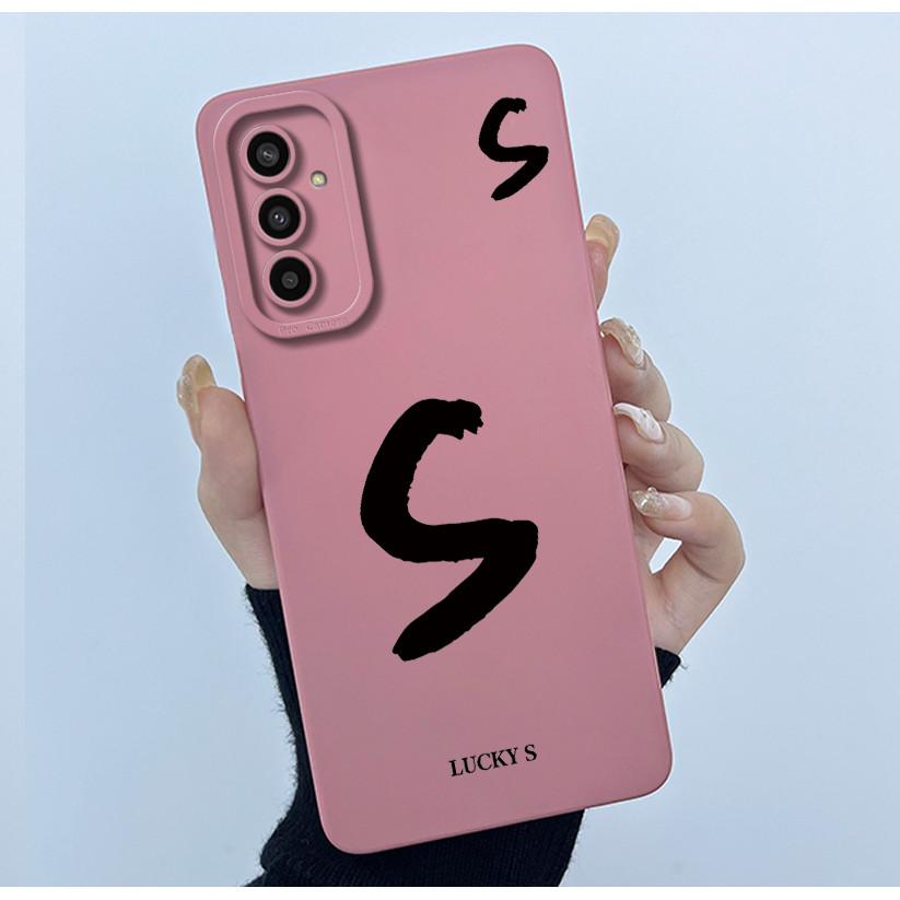 For Samsung Galaxy M13 4G M23 F23 Buddy 2 5G Cover Case Initial Letter Silicone Soft Phone Bumper for Samsung SM-M135F Casing