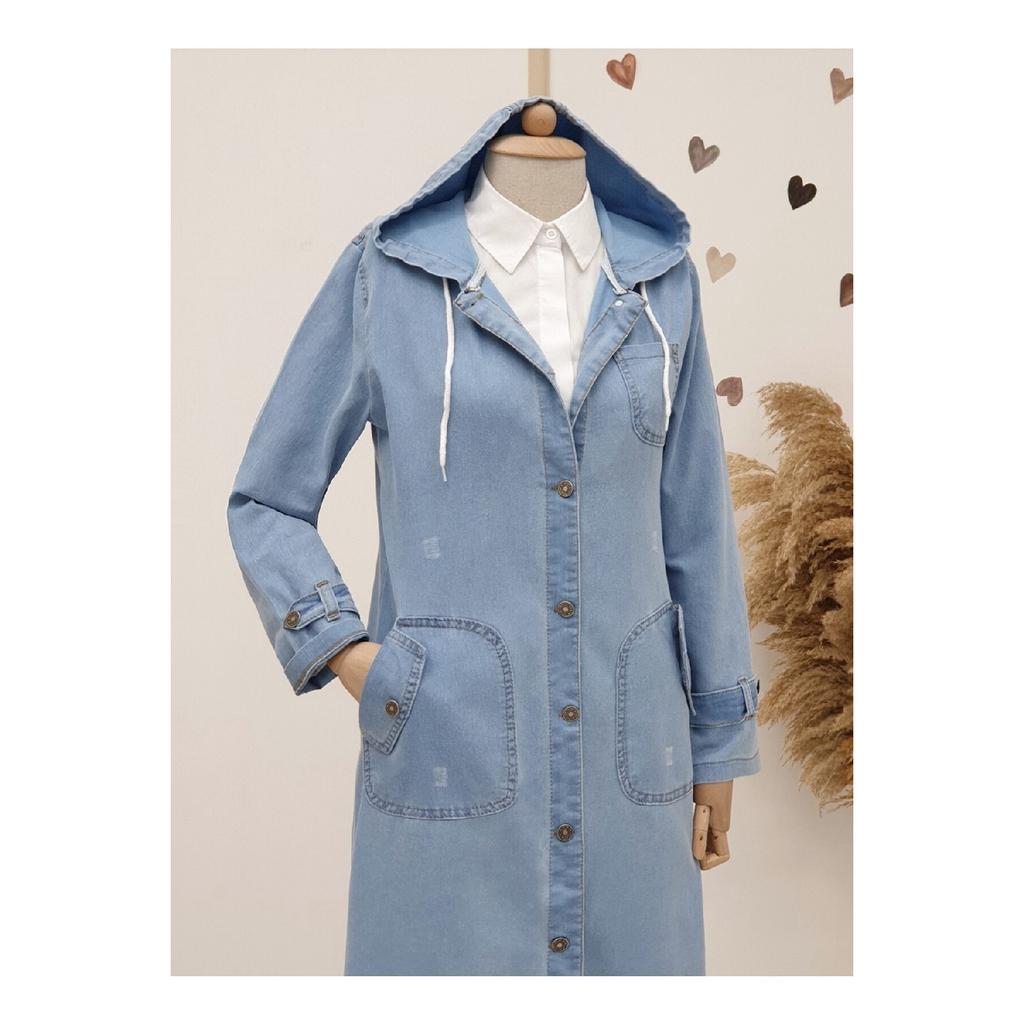 Jeans-Kappe mit faltbarer Tasche