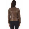SKINOUTFIT Women Brown Leather Jacket Real Lambskin Leather Biker Motorcycle Jacket Coat