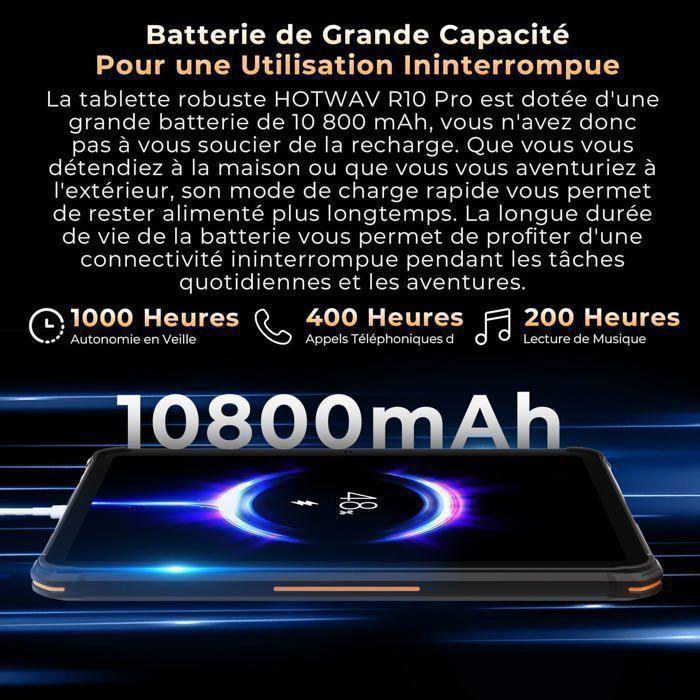 Unbreakable Tablet HOTWAV Tab R10 Pro 20GB+256GB 10.1" Touch Tablet 10080mAh Android 14 Dual SIM 4G/GPS/IP68&IP69K Black