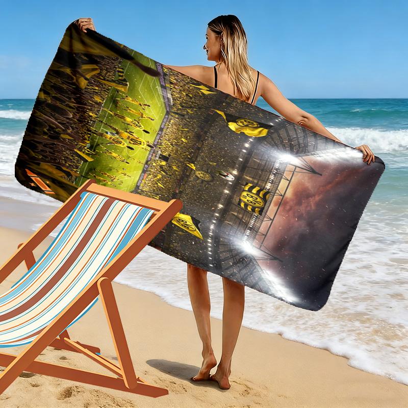 Lebendiges BVB-Logo-Design Strandtuch Strand Outdoor-Camping Schnelltrocknendes Badetuch Outdoor-Pooltuch Schwimmen Mode-Druck Strand