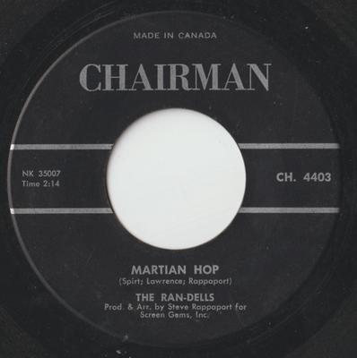 7-Zoll Schallplatte RANDELLS Martian Hop CH4403 CHAIRMAN 1963 Kanada Rock Gebraucht