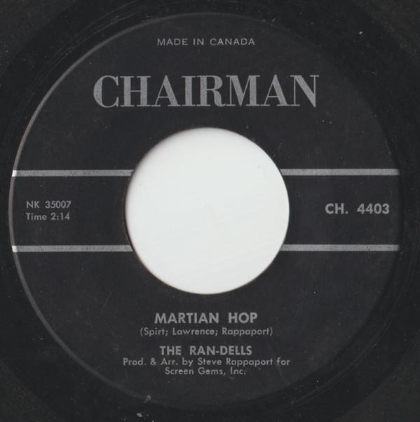 

7inch Record RANDELLS Martian Hop CH4403 CHAIRMAN 1963 Canada Rock Used