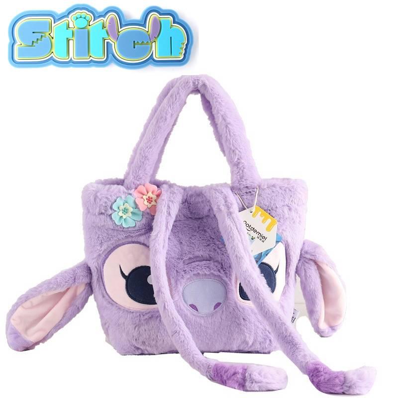 Disney Stitch Lavender Angel Shoulder Bag Plush Large Capacity Cute