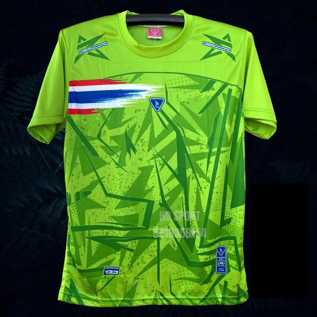 THAILAND Nationalfußball Fußball Vintage Shirt Sport Trainingstrikot Cheer Print Schnelltrocknend Kurzarm Uniform Thailand Flagge Kratzer Mikrofaser