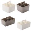 Square Rectangular Stackable Desktop Storage Organizer Divided Basket Plastic Bin 4 Compartments 5 Compartments