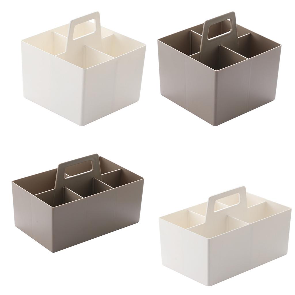 Square Rectangular Stackable Desktop Storage Organizer Divided Basket Plastic Bin 4 Compartments 5 Compartments