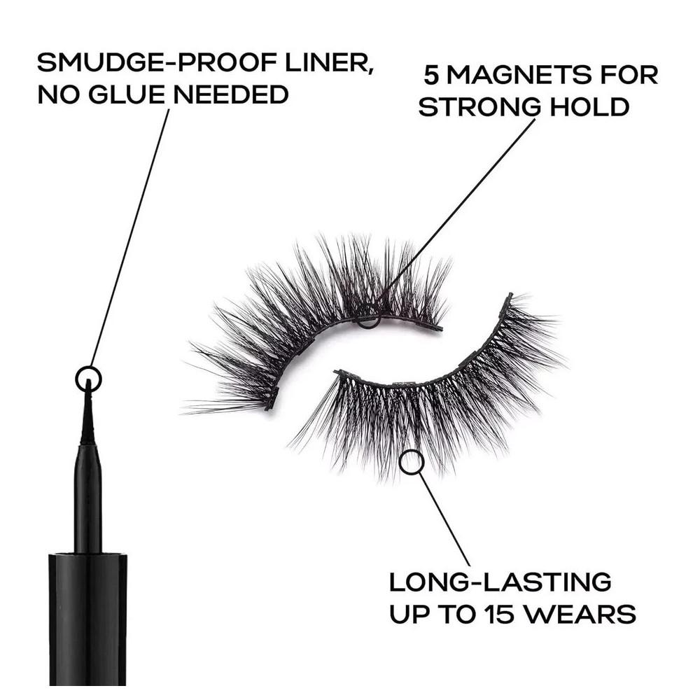 Eylure London - Falsche Wimpern & Eyeliner Promagnetic - Faux Mink Naturals -