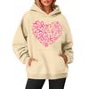 Women's Round-Neck Long-Sleeved Printed Top Hooded Sweatshirt