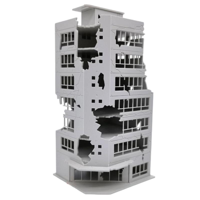 N Scale 1:144 Railway Scenery City Ruined Building Model Outland Model for DIY Sand Table Microlandscape Ornament