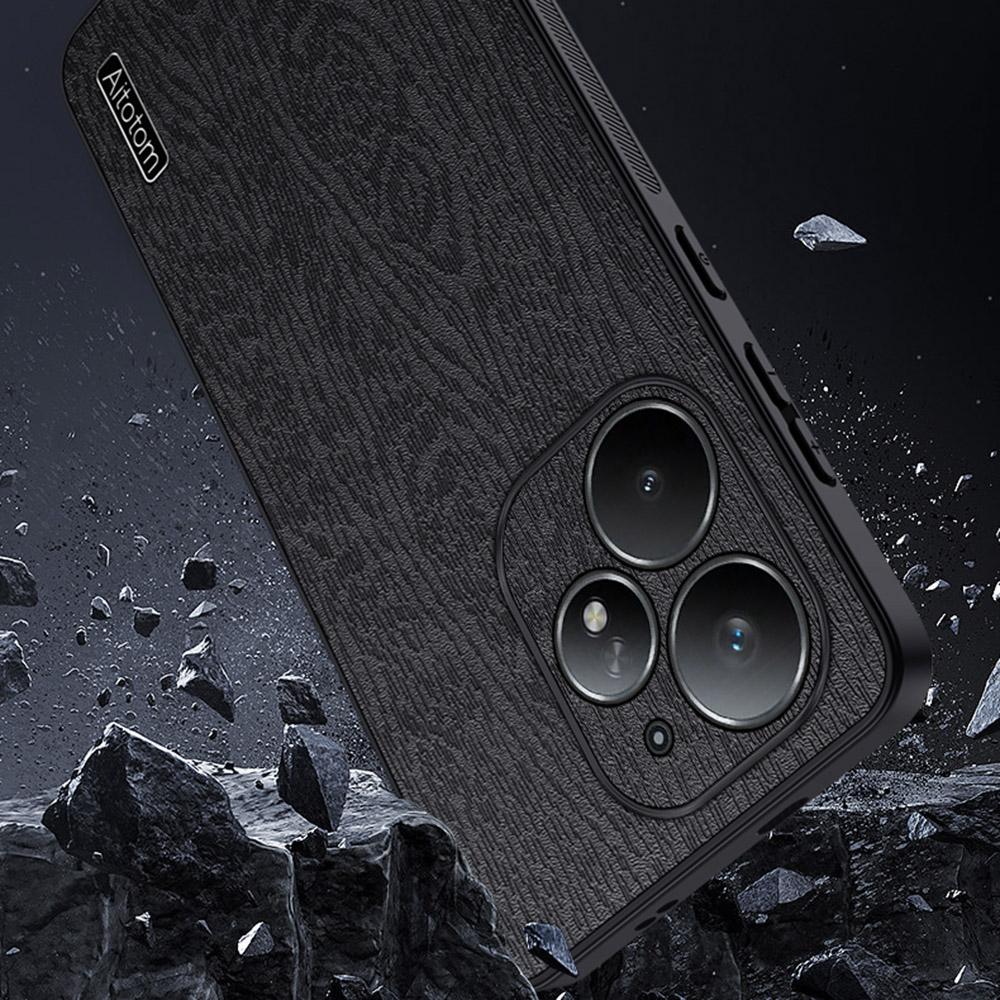 For Realme Neo7 Turbo 5G Case Wood Texture PU Leather Coated PC TPU Phone Cover