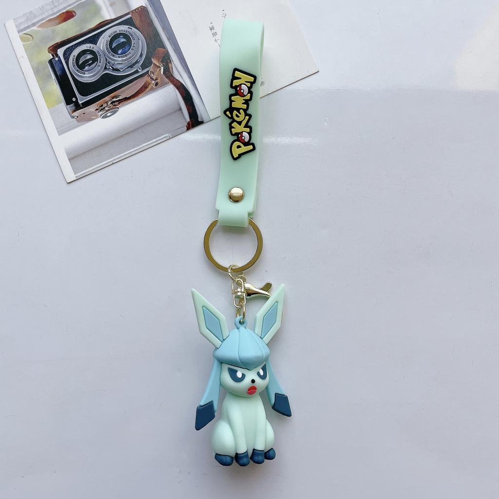 Pokemon Anime Keychain Toy Lovely Leafeon Sylveon Flareon Umbreon Vaporeon Espeon Glaceon Jolteon Eevee Pendant Kids Charm Gifts