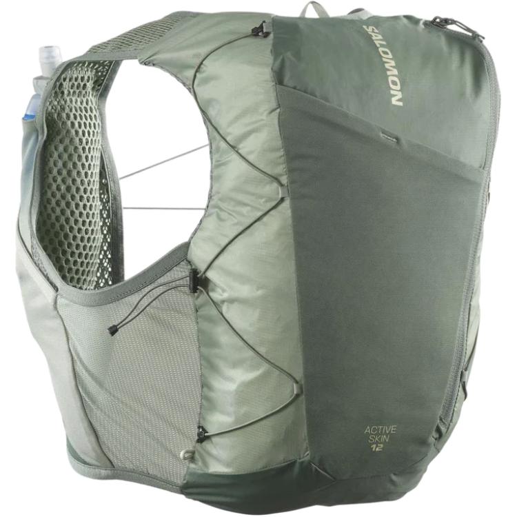 SALOMON Miękka i wygodna bezrękawnikowa krótka kamizelka do biegania w terenie z kieszenią z przodu męskie topy ciemnoniebieski C21776