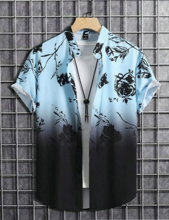 Camicia Casual da Uomo a Maniche Corte a Righe Primavera 2025