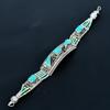 Türkis 925 Sterlingsilber Armband Tibetisches Silber Armband Handgefertigtes Armband Asiatischer Nepal Schmuck Böhmisches Statement Armband Baho Charm Schmuck