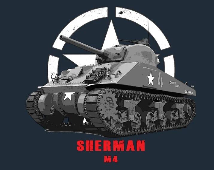 American M4 Sherman Medium Tank TShirt 100 Cotton ONeck Short Sleeve Summer Casual Mens Tshirt Size S3XL S