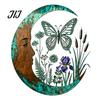 Indoor Outdoor Yard Ornaments Vintage Crescent Moon Wall Art, Fairy Witch Bee Dragonfly Iron Hanging Unique Housewarming Gifts for Her Decor,