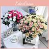 Synthetic Rose Bouquet Bundle For Wedding Decor Photography Prop Home Interior Design