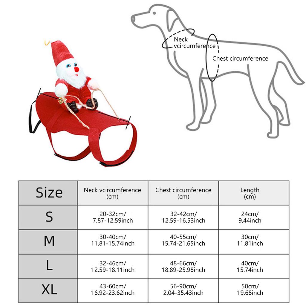 Adjustable Pet Costume Pet Santa Outfit Soft Breathable Fabric Dog Apparel for Making Up Festivities