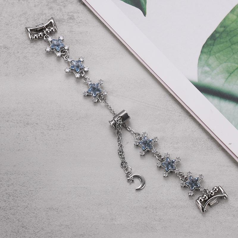Compatible Silver White Diamond Style Chain Bracelet for Apple Watch Series 9 to 4