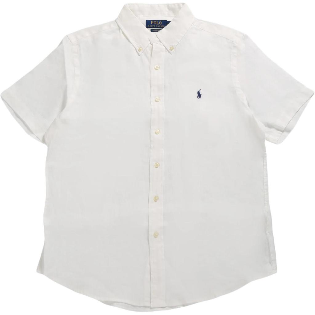 Polo Ralph Lauren Solid Logo Short Sleeve Shirt Men Shirts White 710966293-002