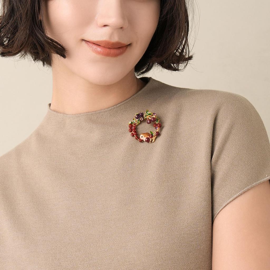 Beeren-Igel-Kranz-Brosche VBRV4662 R2 [Vendome Boutique] &