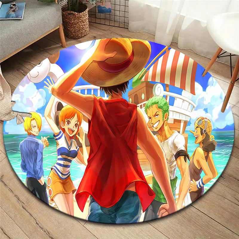 Luffy D Round Area Rug Carpet Rug For Living Room Bedroom Sofa Playroom Decor Nonslip Floor Mat