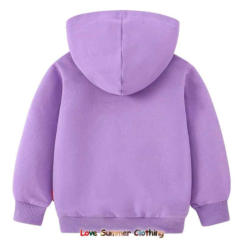 Herbst Neuheiten Einfarbig Kinder Hoodie Pullover Hoodie Regenbogenfarben Kinder Pullover Hoodie Alter 4-14 Atmungsaktives Polyester Mädchenbekleidung Langarm