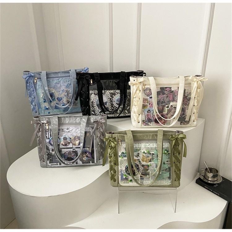 Tie Bow Itabag Large Capacity Single Shoulder Underarm Bag Cartoon Women Gift