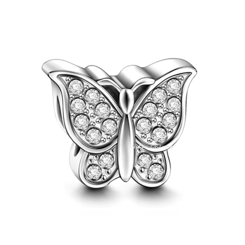 Original Early Spring Butterfly Charms Pendant Copper Fit Bracelet Trinket Necklace For Women Jewelry Making Party Gift