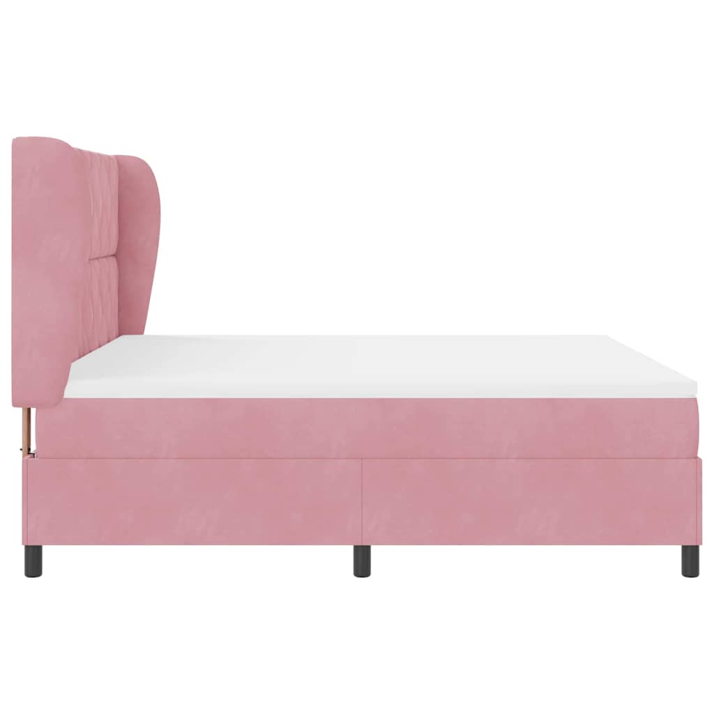 Boxspring Bed with Headboard Pink 200 X 180 Cm Velvet