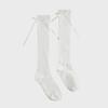 Ribbon Cotton Ribbed High Socks