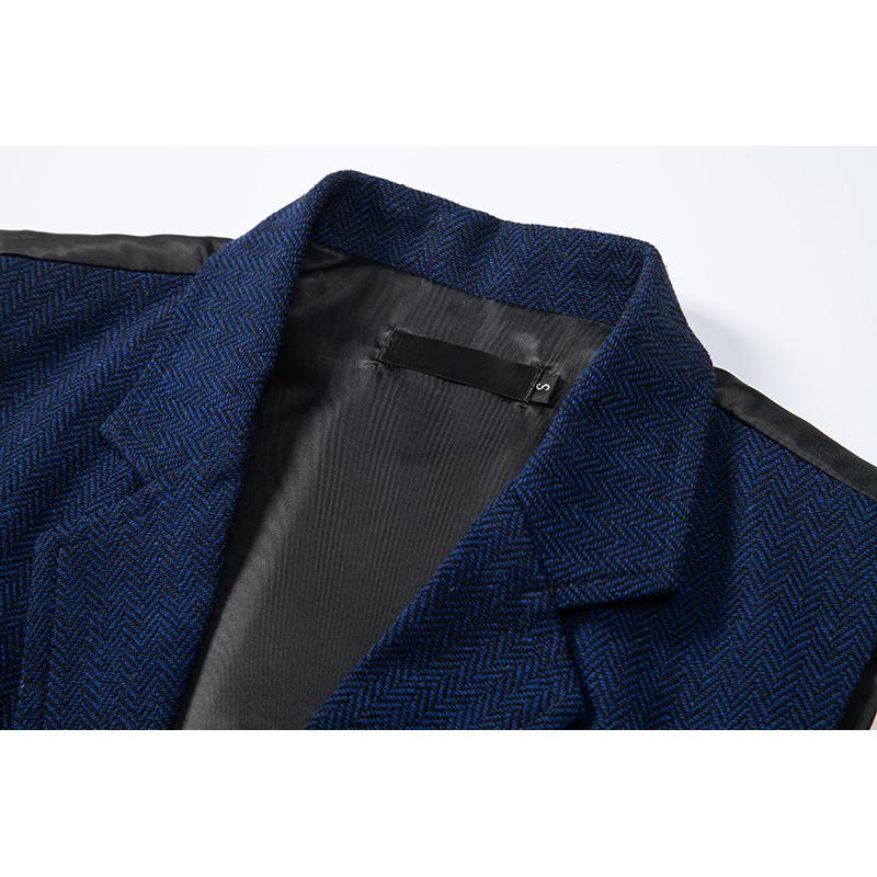 Vintage Herren Einreiher Taschen Anzugweste Tweed Stoff Jacquard Weste Formelle Revers Slim Fit Weste Lässige Businessjacke