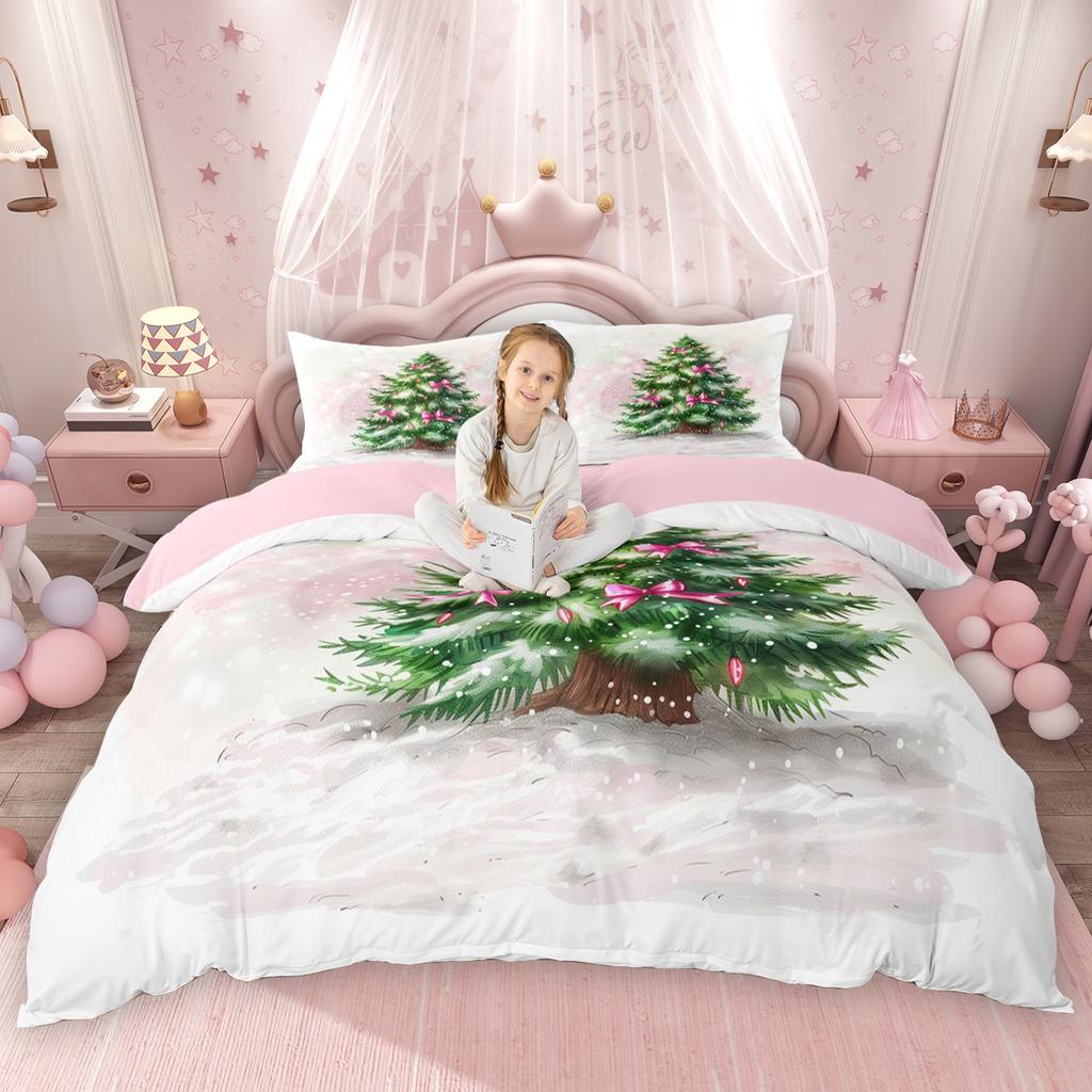 Comforter Homewish Kids Merry Christmas For Girls Boys Snowman Snowflake Bed Set Xmas Tree Santa Claus Set