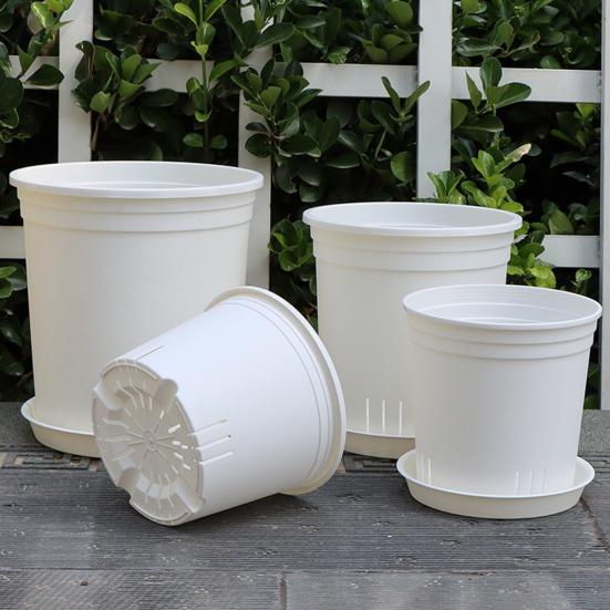 Pothos Planter with Saucer Flowerpot with Drainage Holes Ventilated Plant Pot for Roses Orchids Blueberries Indoor Outdoor Use