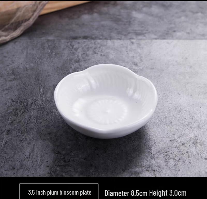 Pure White Ceramic Soy Sauce & Seasoning Dish for Hotel Use