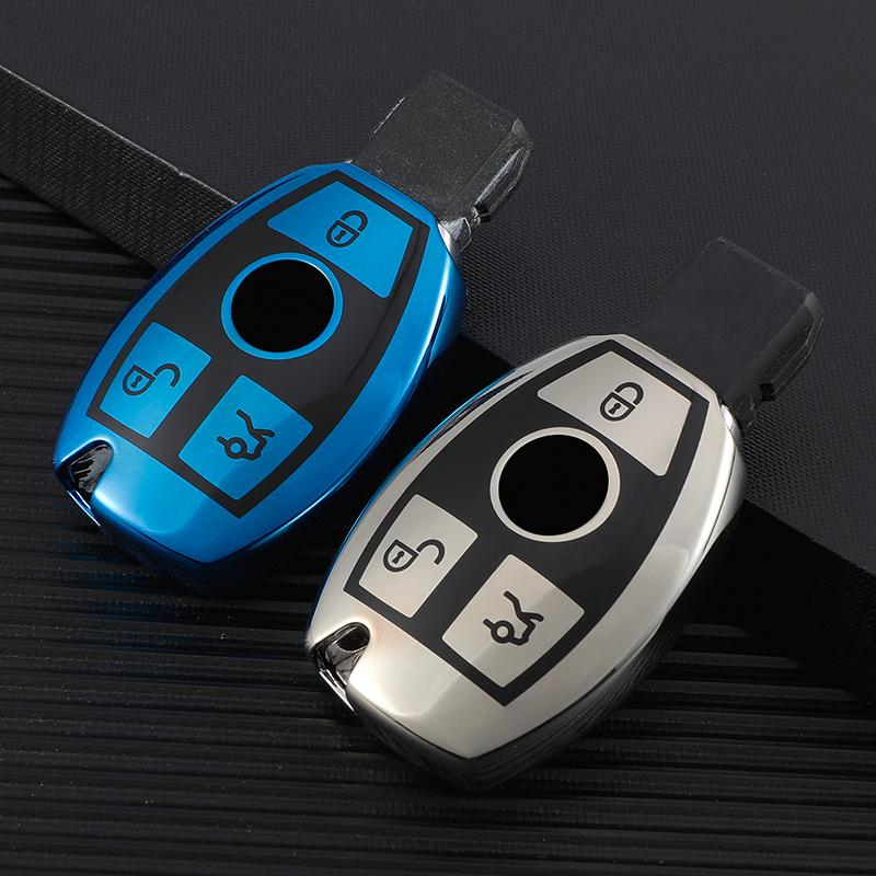 Soft TPU Car Remote Key Case Cover Fob for Mercedes Benz A B G R Class GLA GLK W176 W204 W251 W463 2/3 Button Accessories